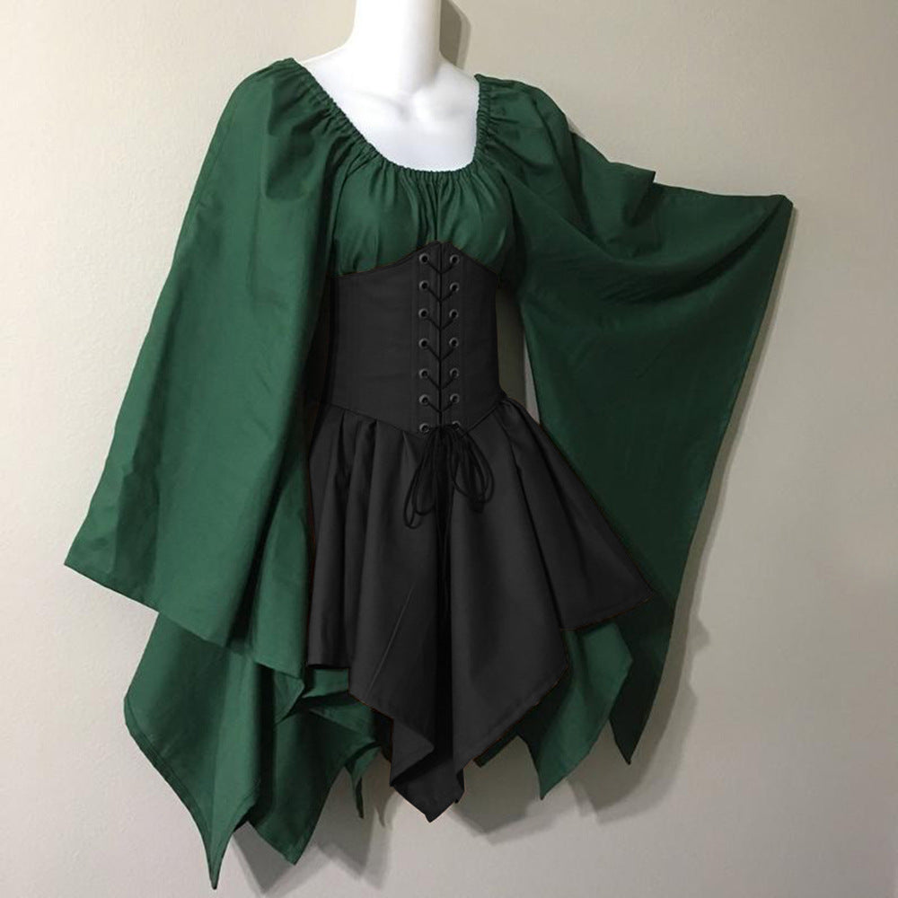 New Party Long-sleeved Women's Renaissance Medieval Dress