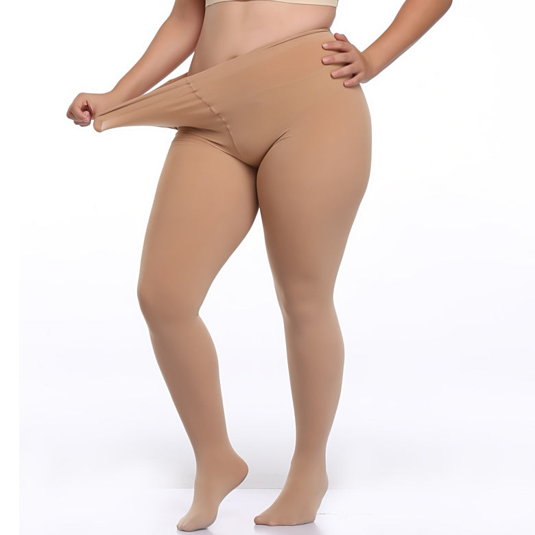 Spring and Autumn 150kg Extra Large Size Medium and Thick Stockings Velvet Pantyhose Plus Fat Extra Size Fat MM Crotch Bottom Legging
