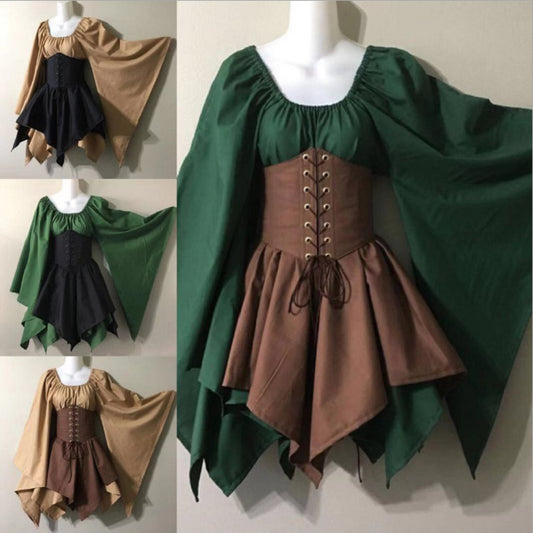New Party Long-sleeved Women's Renaissance Medieval Dress