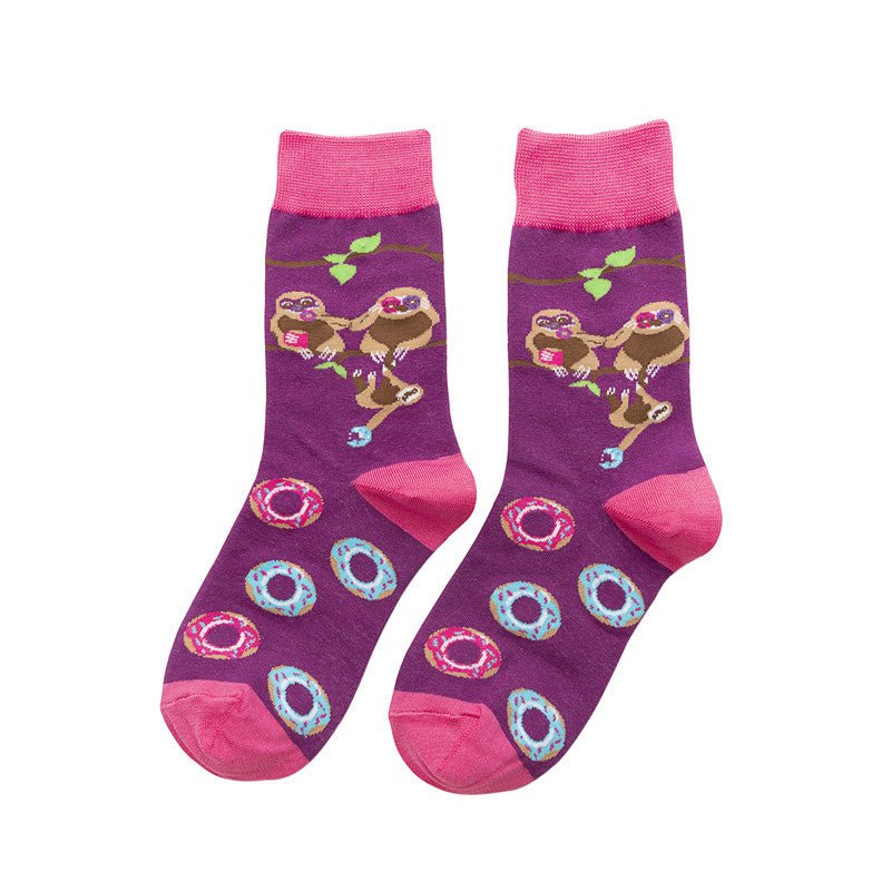 Men's Four Seasons Women's Socks Cotton Personality Trend Stockings Cute Women's Tide Socks-5PRS