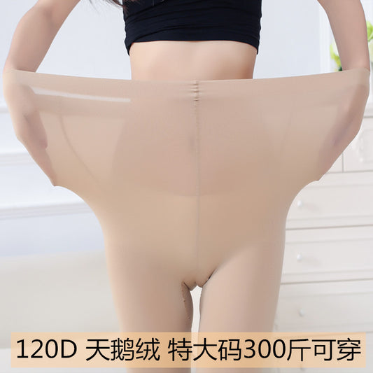 Spring and Autumn 150kg Extra Large Size Medium and Thick Stockings Velvet Pantyhose Plus Fat Extra Size Fat MM Crotch Bottom Legging