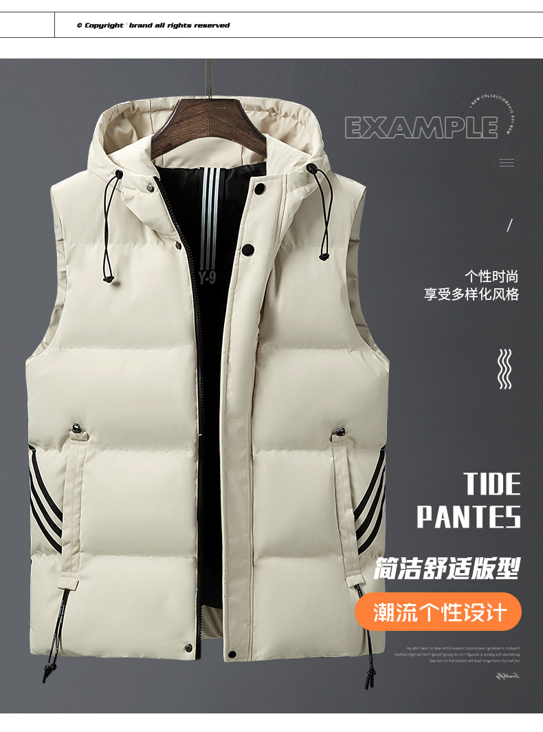 Large Size New Down Cotton Vest Men's Autumn Trend Versatile Four-color Vest