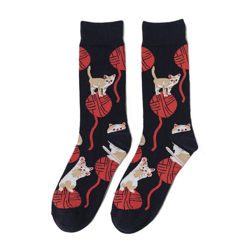 New Male Manufacturer Trend Cartoon Socks Women's Cotton Animation Socks Men's Socks Wholesale Animal Socks-5PRS
