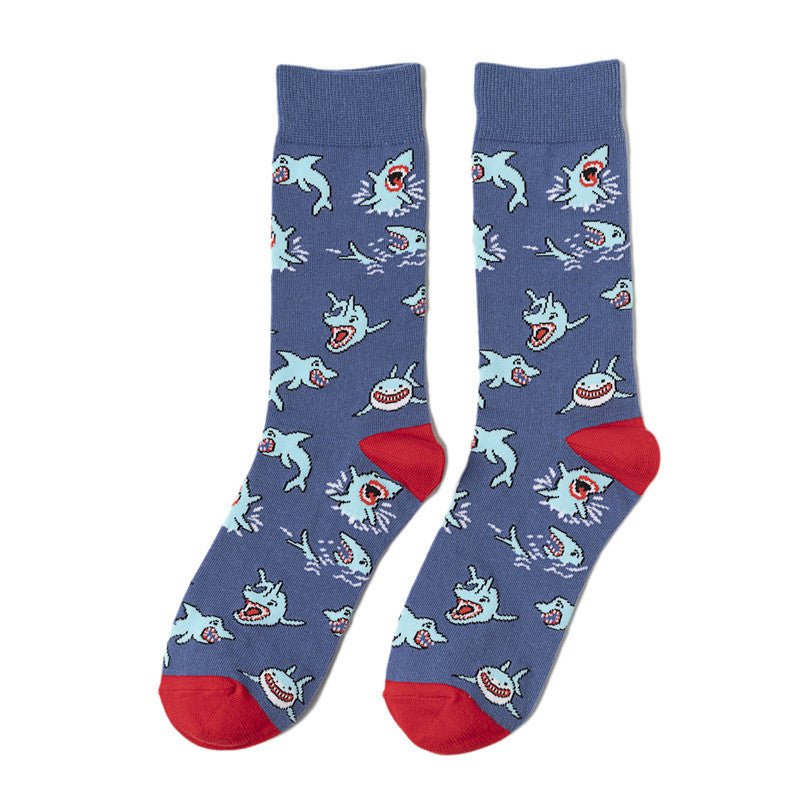 New Male Manufacturer Trend Cartoon Socks Women's Cotton Animation Socks Men's Socks Wholesale Animal Socks-5PRS