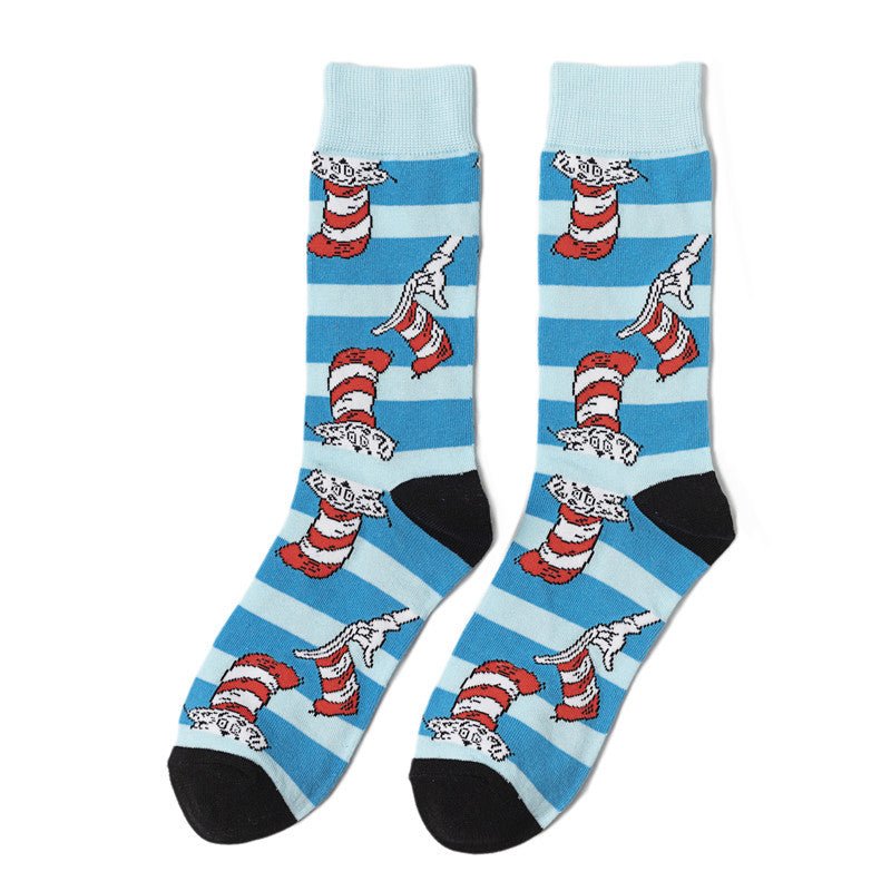 New Male Manufacturer Trend Cartoon Socks Women's Cotton Animation Socks Men's Socks Wholesale Animal Socks-5PRS