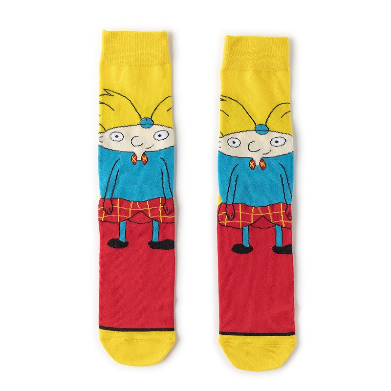 Male Cotton Animation Men's Women's Cartoon Socks Men's Socks Medium Stockings Combed Cotton Socks-5PRS