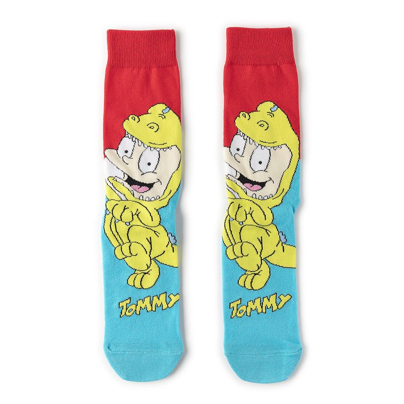 Medium Tube Personalized Animation Cartoon Comic Socks Male and Female Skateboard Cotton Socks-5PRS