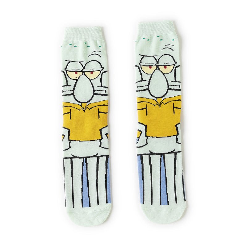 Male Cotton Cartoon Female Pattern Medium Tube Animation Socks Personalized Ins Trendy Cotton Socks-5PRS