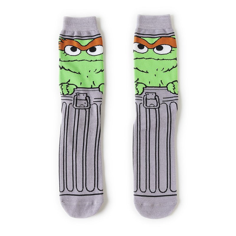Male Cotton Cartoon Female Pattern Medium Tube Animation Socks Personalized Ins Trendy Cotton Socks-5PRS