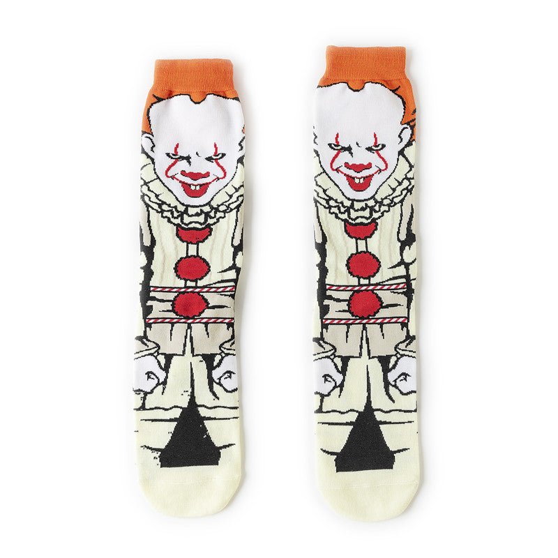 Male Cotton Cartoon Female Pattern Medium Tube Animation Socks Personalized Ins Trendy Cotton Socks-5PRS