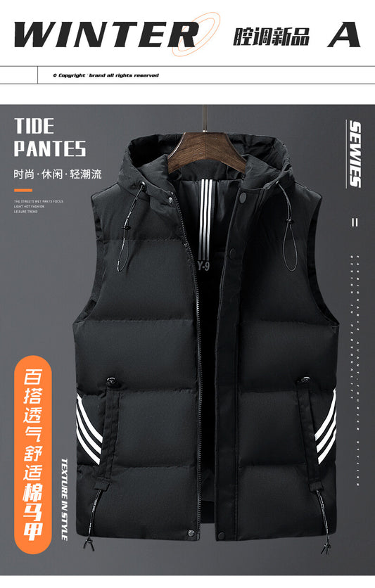 Large Size New Down Cotton Vest Men's Autumn Trend Versatile Four-color Vest