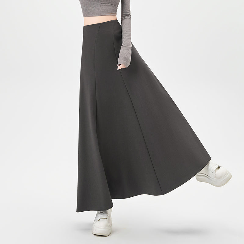 Fall Winter Fashion Skirt: Women’s Splice Design Casual A-Line Flare Slim Fit