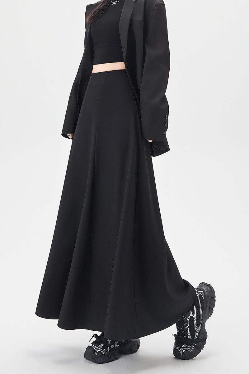 Fall Winter Fashion Skirt: Women’s Splice Design Casual A-Line Flare Slim Fit