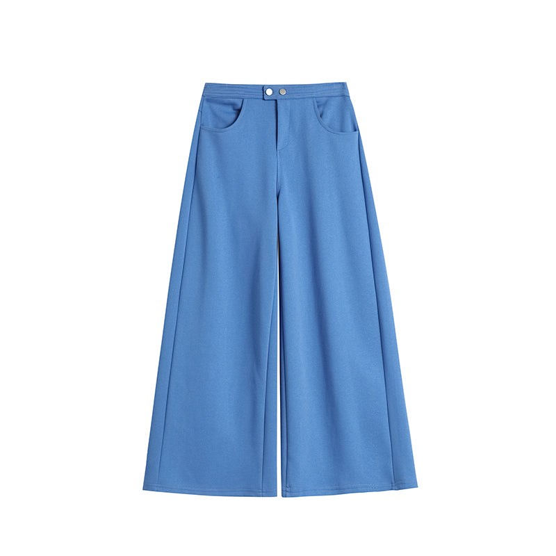 Slouch Wide-Leg Pants: Women’s Curved Hem Lazy Wind Autumn Casual Versatile Stock Image