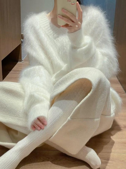Powder Snow Vegan Fleece | Plush V-Neck Cocoon | 22% Fluffier Cloud-Knit