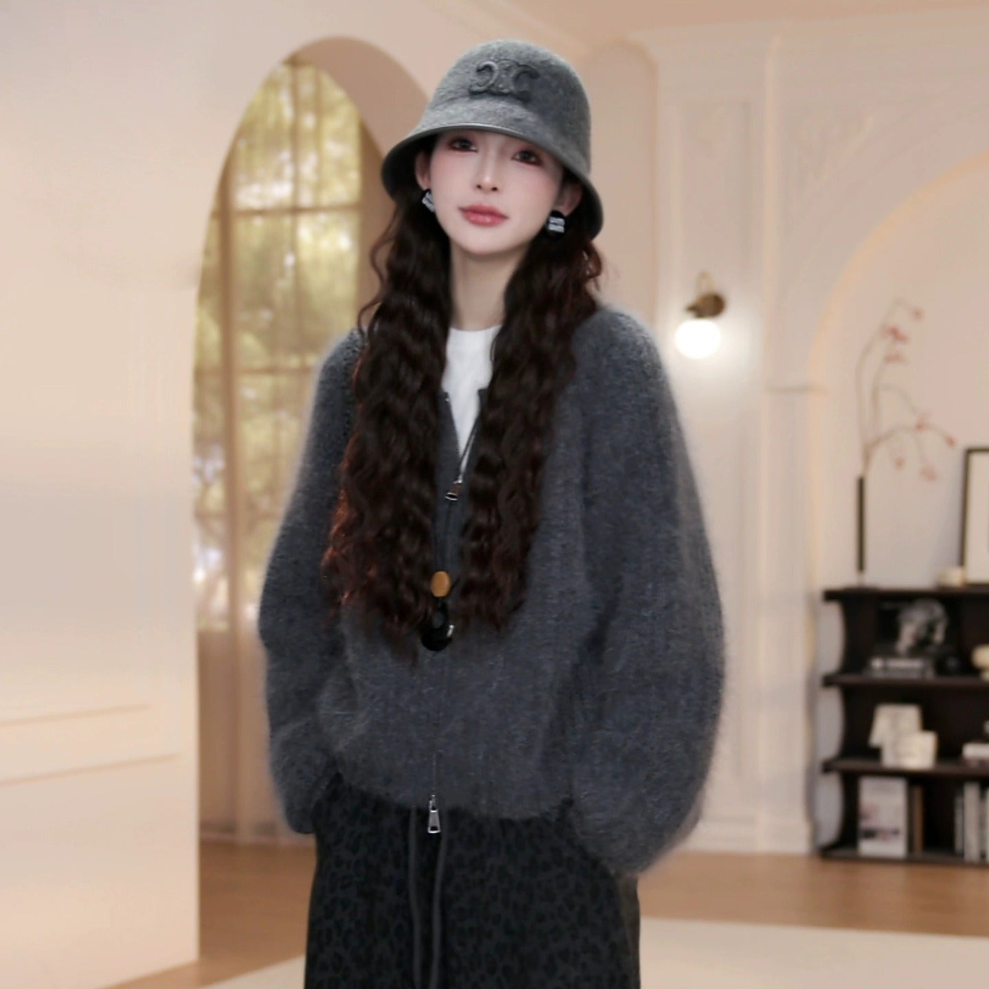 Eco-Soft Lavender Knit Cardigan | 2025 Cozy Oversized Crewneck | Vegan Knitwear Essential