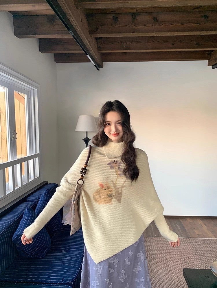 Vanilla Bean Vegan Knit | Curvy Turtleneck Set | Dolman Sleeve Loungewear