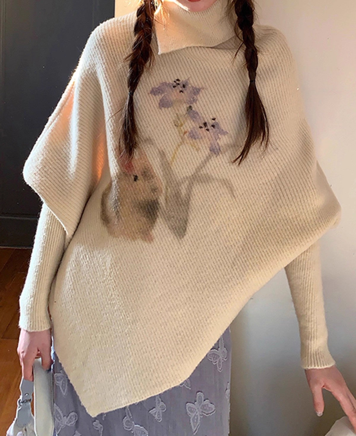 Vanilla Bean Vegan Knit | Curvy Turtleneck Set | Dolman Sleeve Loungewear