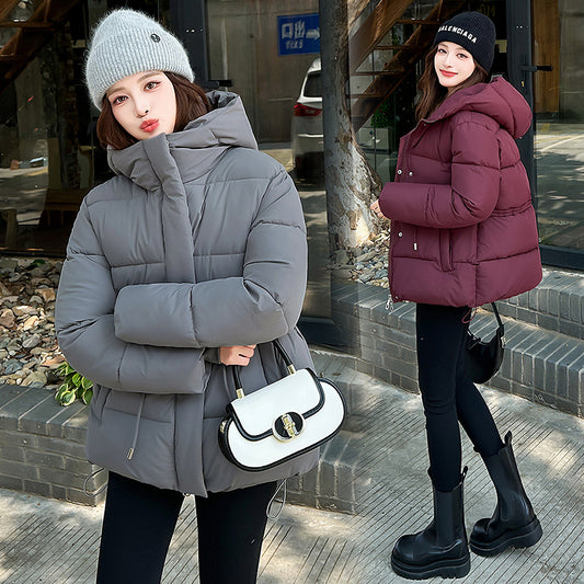Plus Size Luxe Quilted Cocoon Parka Longline Winter Coat with Belt Accent