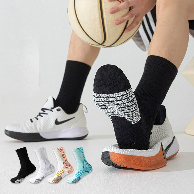 Basketball Socks Men's Autumn and Winter Medium Tube Sweat-absorbing Thickened Towel Bottom Adult Professional Sports Socks