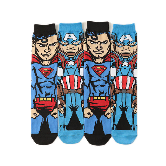 2022 Fashion Custom Design Funny Marvel Anime Super Hero Crew Men Cotton Socks