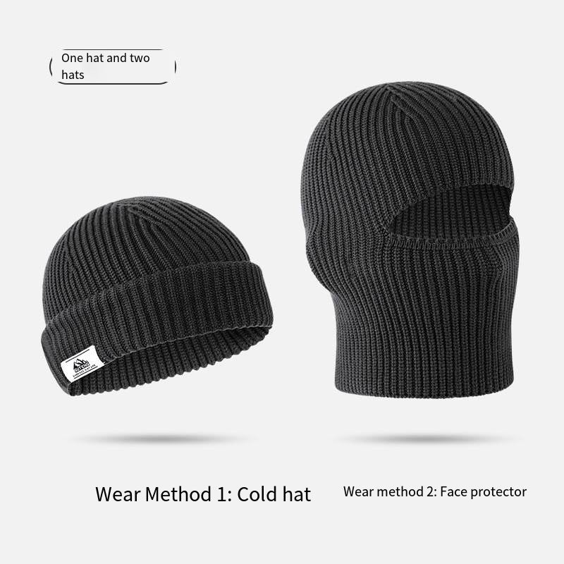 Free shipping autumn and winter warm knitted cold hat versatile men's outdoor riding thickened warm headgear windproof breathable mask