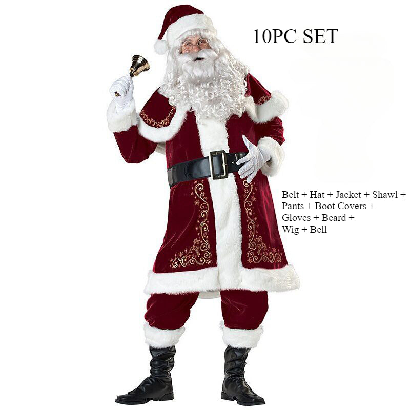 Santa Claus Couple Clothing Vintage Court Dress Women's Cosplay Makeup Ball Performance Clothing