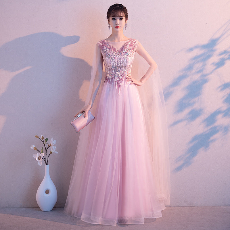 Evening Dress Female New Banquet Temperament Long Fairy Solo Chorus Performance Aura Queen