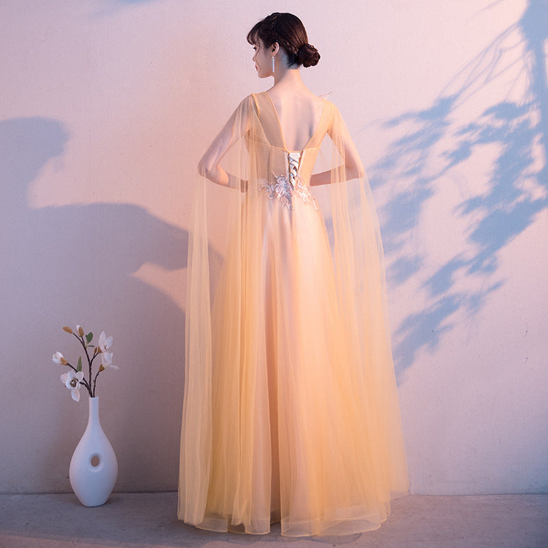 Evening Dress Female New Banquet Temperament Long Fairy Solo Chorus Performance Aura Queen