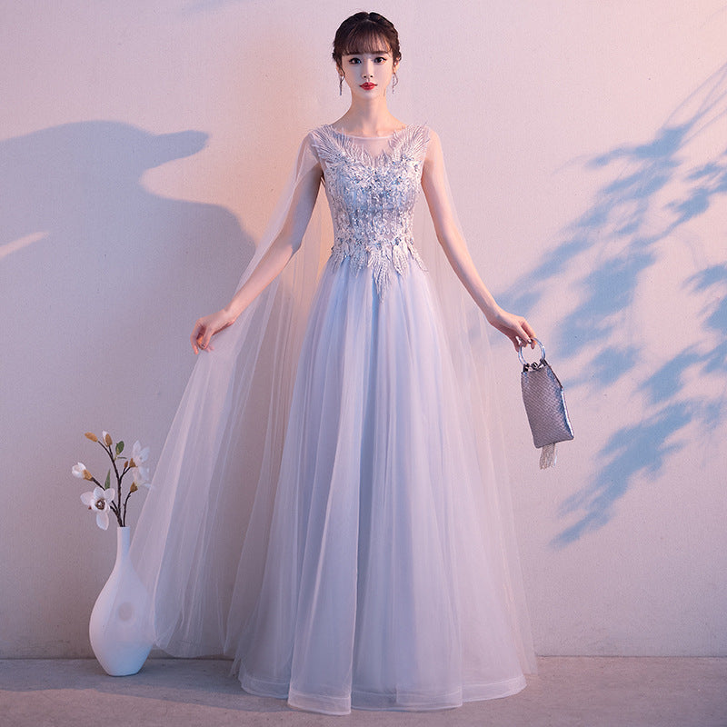 Evening Dress Female New Banquet Temperament Long Fairy Solo Chorus Performance Aura Queen