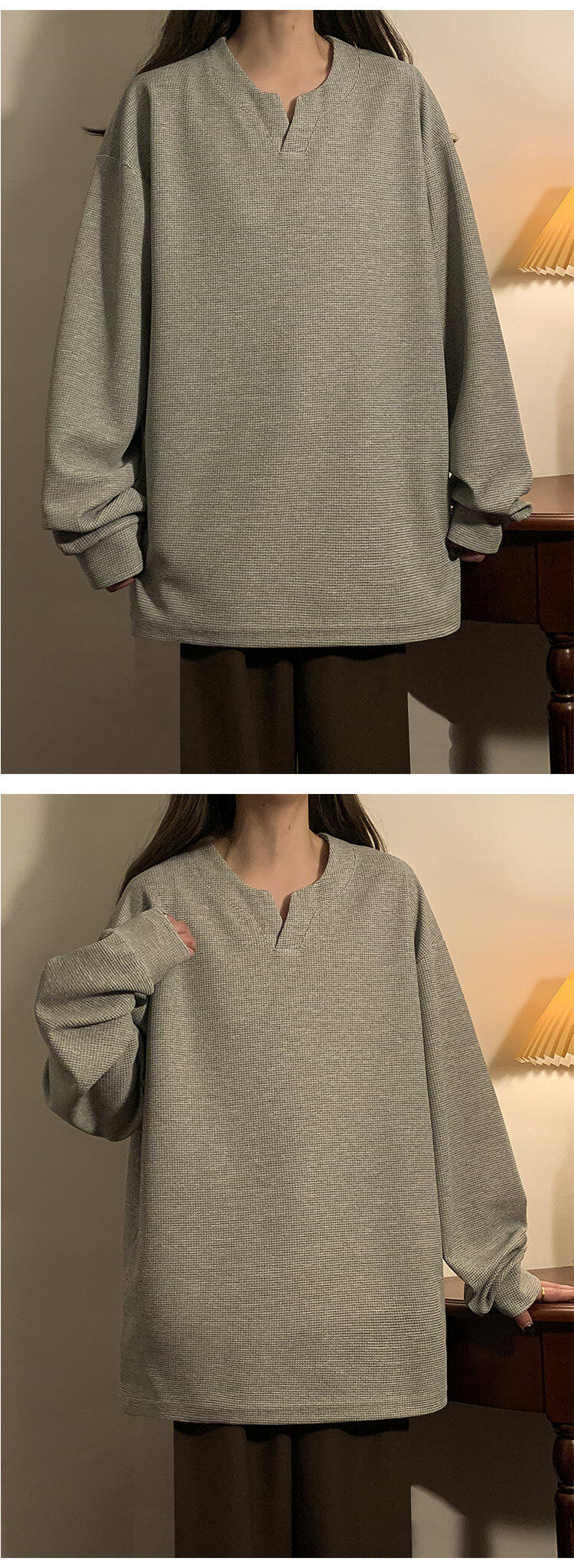 Trendy Plus Size Waffle Knit Oversized Sweatshirt for Women, Cozy Casual Loose Pullover Fall Winter Top