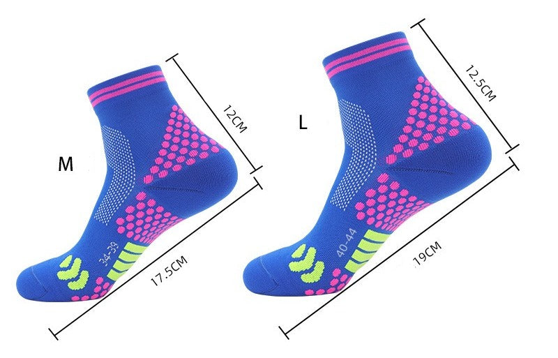 Pressure Running Socks Professional Hiking Cycling Elastic Sports Socks Men's and Women's Towel Bottom Mesh Badminton Socks