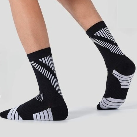 Sports Socks Men's Medium Tube Towel Bottom Sweat-absorbing and Breathable Women's Badminton Shock-absorbing and Non-slip Professional Combat Running Socks
