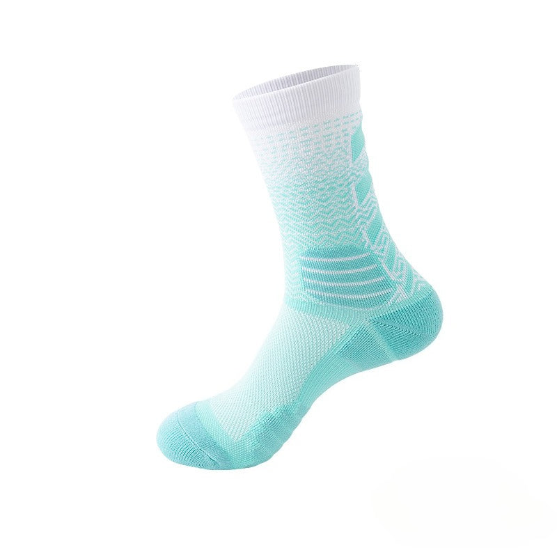 Gradually Change High-top Court Elite Socks, Thickened Competition Comprehensive Actual Combat Sports Socks Professional Basketball Socks