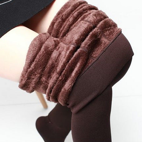 Extra Large Size Fleece Thickened Pearl Fleece Leggings, Popular in Autumn and Winter, Foot-stepping and Warm Outer Wear Integrated Pants