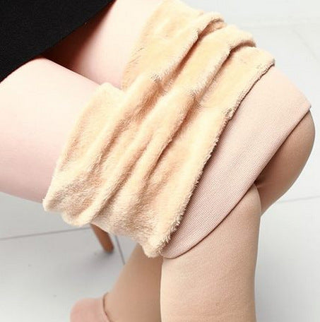 Extra Large Size Fleece Thickened Pearl Fleece Leggings, Popular in Autumn and Winter, Foot-stepping and Warm Outer Wear Integrated Pants