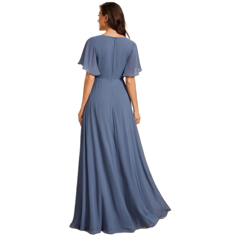 MatchSet Chiffon Dress | Draped Sleeve & Script Print | Sunset Stroll Romper