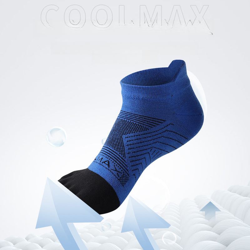 Sports Five-finger Men's CoolMax Mountaineering Marathon Socks Short Tube Women's Outdoor Professional Running Sub-toe Socks-3prs