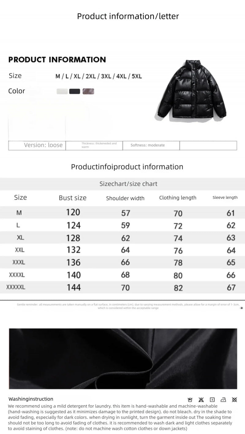 Oversized White Croc Jacket w/ Steel Letters - Trend Cotton Statement Coat