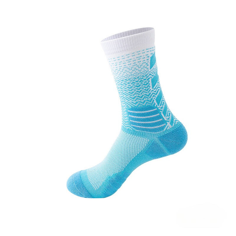 Gradually Change High-top Court Elite Socks, Thickened Competition Comprehensive Actual Combat Sports Socks Professional Basketball Socks