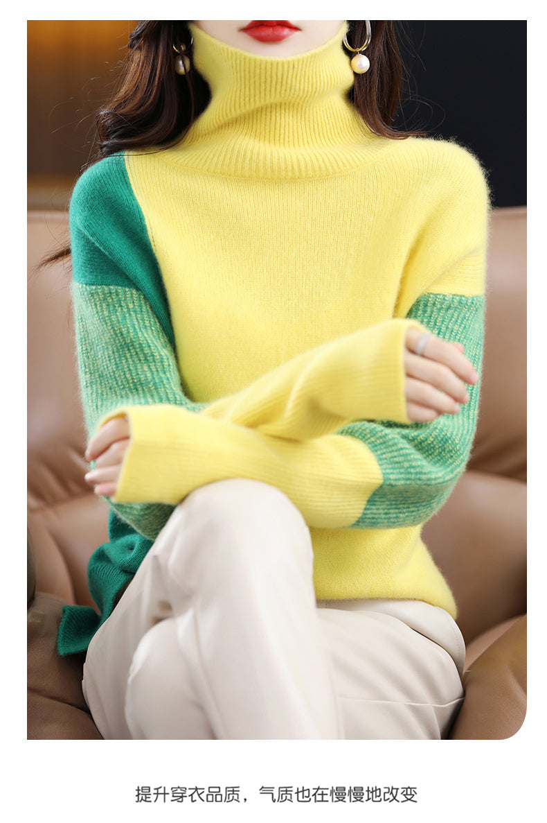 Women’s Thermal Merino Sweater | High Neck Eco-Friendly Pullover | Winter Warm Slim Knit