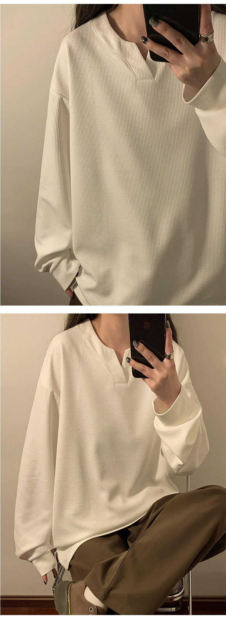 Trendy Plus Size Waffle Knit Oversized Sweatshirt for Women, Cozy Casual Loose Pullover Fall Winter Top