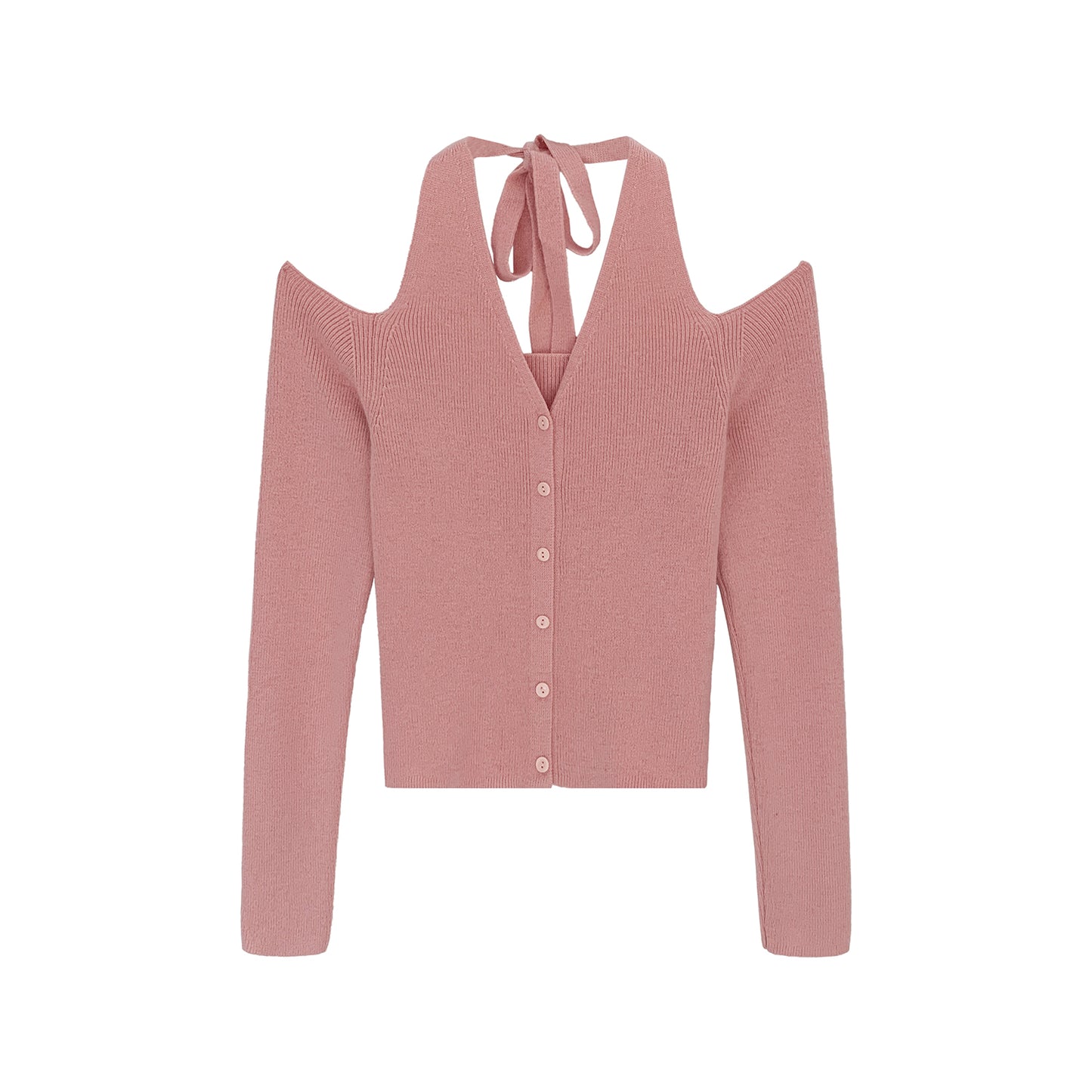 Lazy Halter Neck Long Sleeve Knitted Sweater for Women, Autumn New Style, Super Beautiful, Mature Off-Shoulder Top