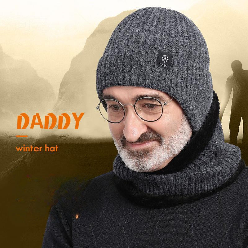 Hat Men's Winter Warm Wool Hat Thickened Ear Protector Winter Autumn and Winter Knitted Hat Men's Winter