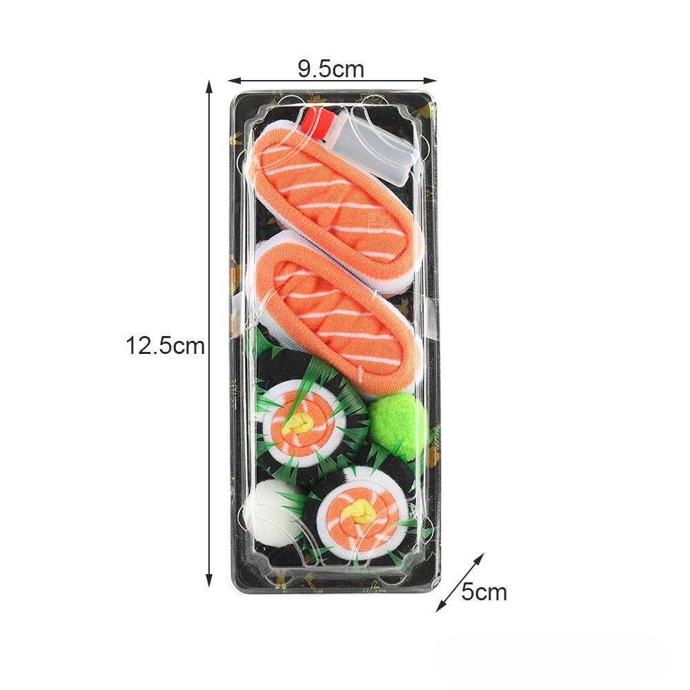 Creative Food Sushi Salmon Socks Women's Ins Tide Socks Skateboard Sports Socks Girls Stockings Stripes