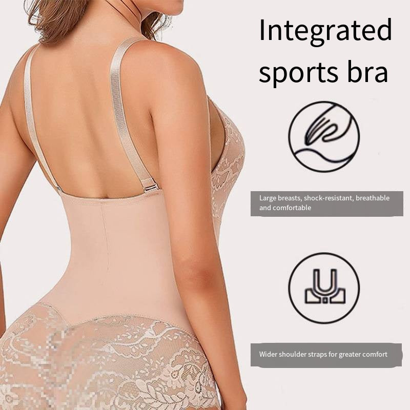 Premium Breathable Lace Corset Onesie - Hourglass Shaping Plus-Size Underwear with Tummy & Hip Control for Women's Athleisure Abdominal Lifting