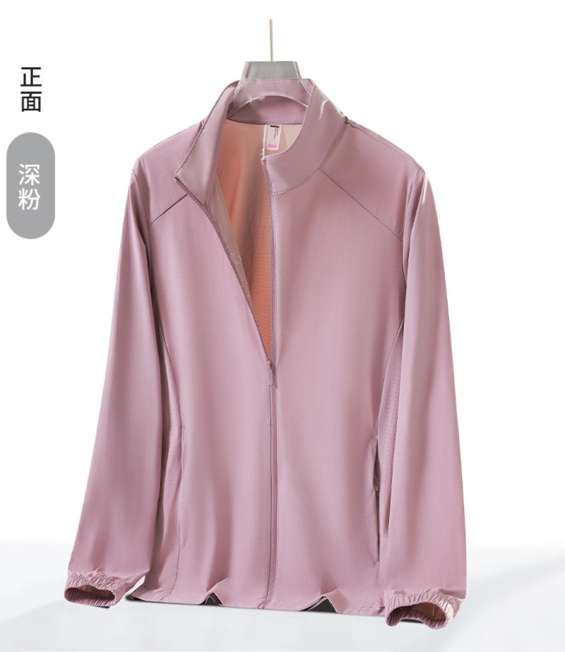 New UPF50 + Summer Couple Quick-Drying Ice Silk Cool Skin Clothing Hatless Sunscreen Clothing
