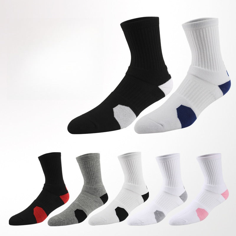 Professional Basketball Socks Men's Short Medium and Long Tube Thickened Towel Bottom Elite Socks Outdoor Running Men's Sweat-absorbing Sports Socks