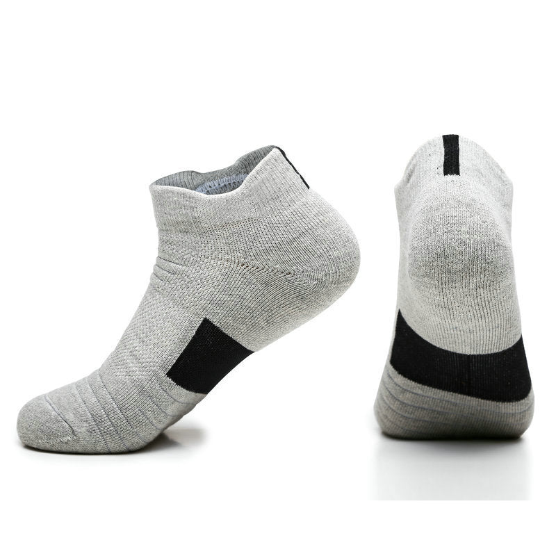 Men's Towel Bottom Non-slip Sports Boat Socks Terry Outdoor Medium and Short Tube Elite Socks Quick-drying Running Socks