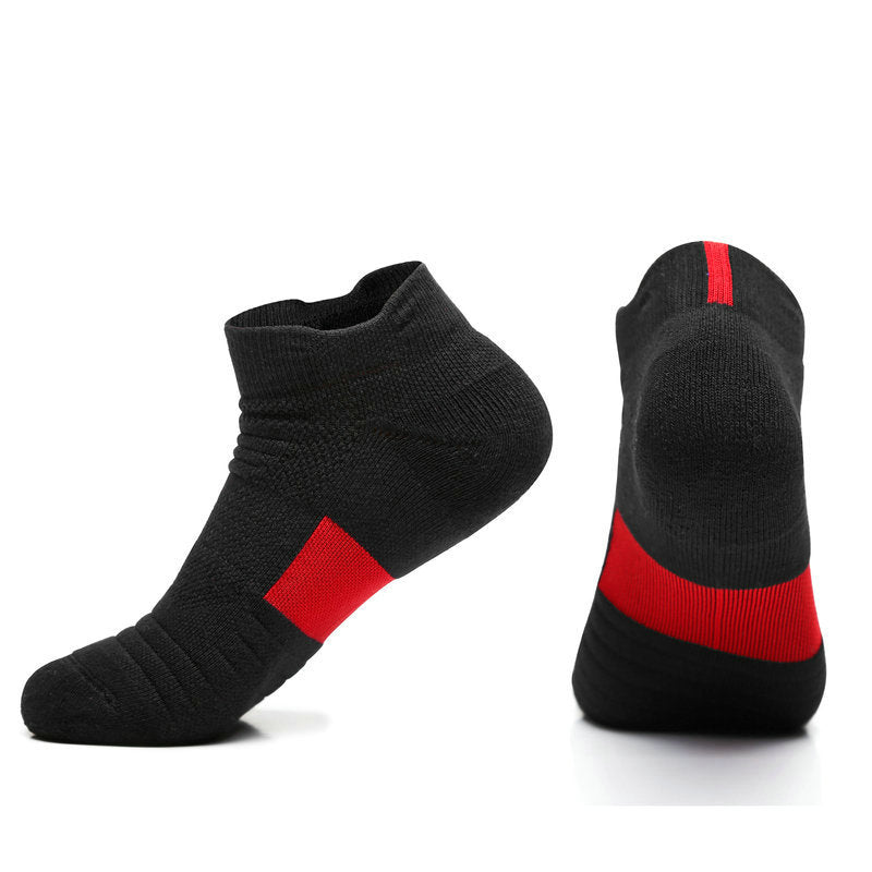 Men's Towel Bottom Non-slip Sports Boat Socks Terry Outdoor Medium and Short Tube Elite Socks Quick-drying Running Socks